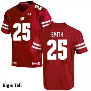 Men's Wisconsin Badgers NCAA #25 Isaac Smith Red Authentic Under Armour Big & Tall Stitched College Football Jersey OH31F73AK